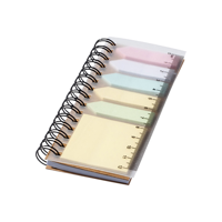 Spinner spiral notebook with coloured sticky notes