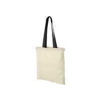 Nevada 100 g/m² cotton tote bag coloured handles 7L