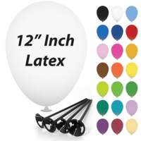 12 Inch Latex Balloons with Cup and Stick