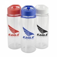 'Evie' 550ml TRANSLUCENT Plastic Tritan drinks bottle.