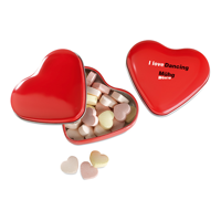 Heart tin box with candies