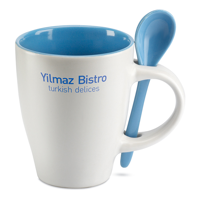 Bicolour mug with spoon 250 ml