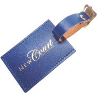 Recycled leather luggage tags
