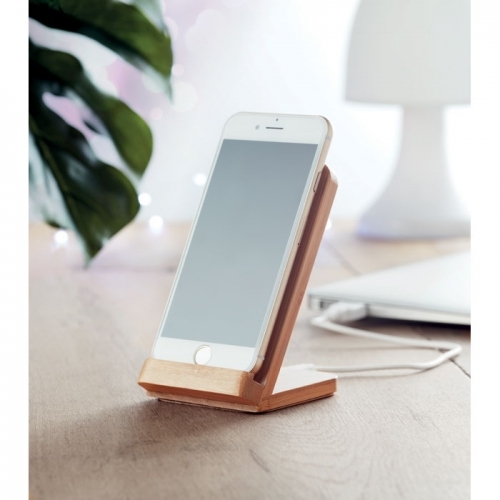 Bamboo wireless phone stand 